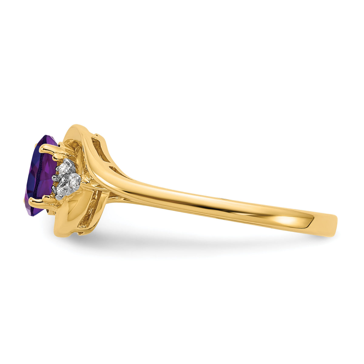14k Amethyst and Diamond Ring-XBS405