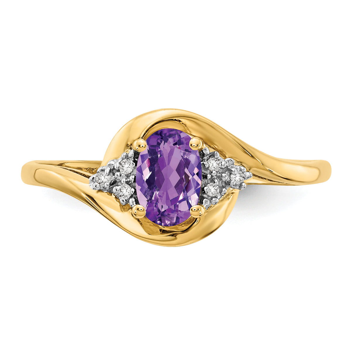 14k Amethyst and Diamond Ring-XBS405