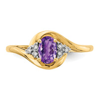 14k Amethyst and Diamond Ring-XBS405