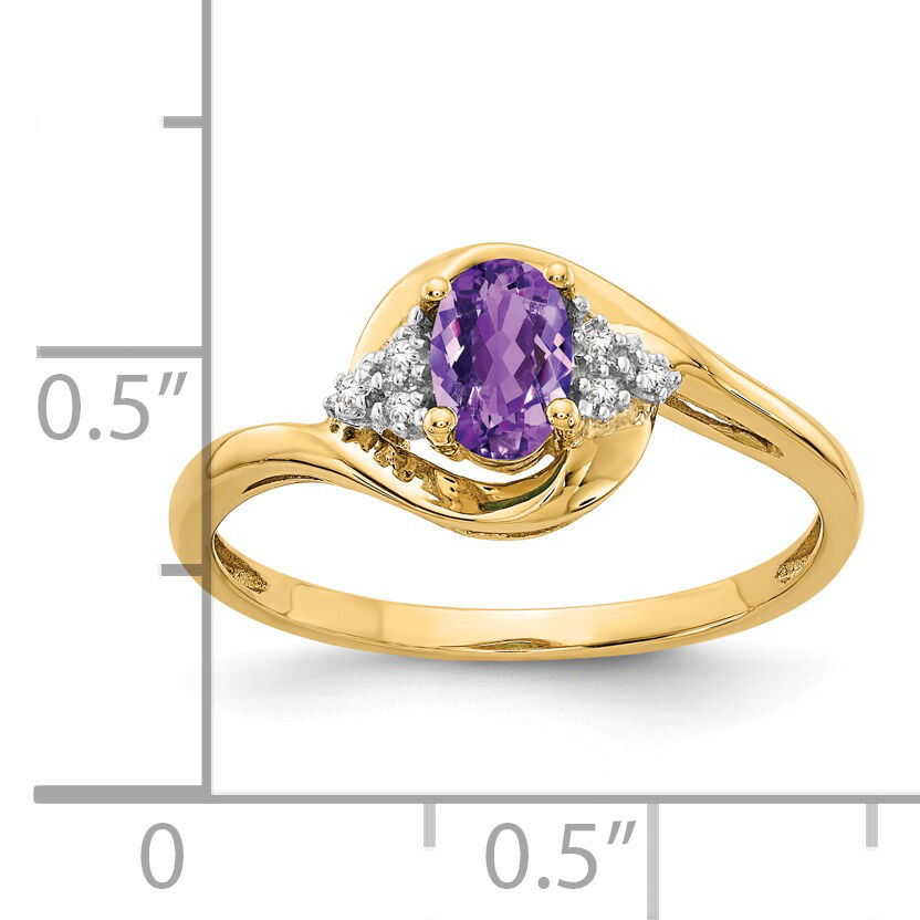14k Amethyst and Diamond Ring-XBS405
