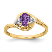14k Amethyst and Diamond Ring-XBS405