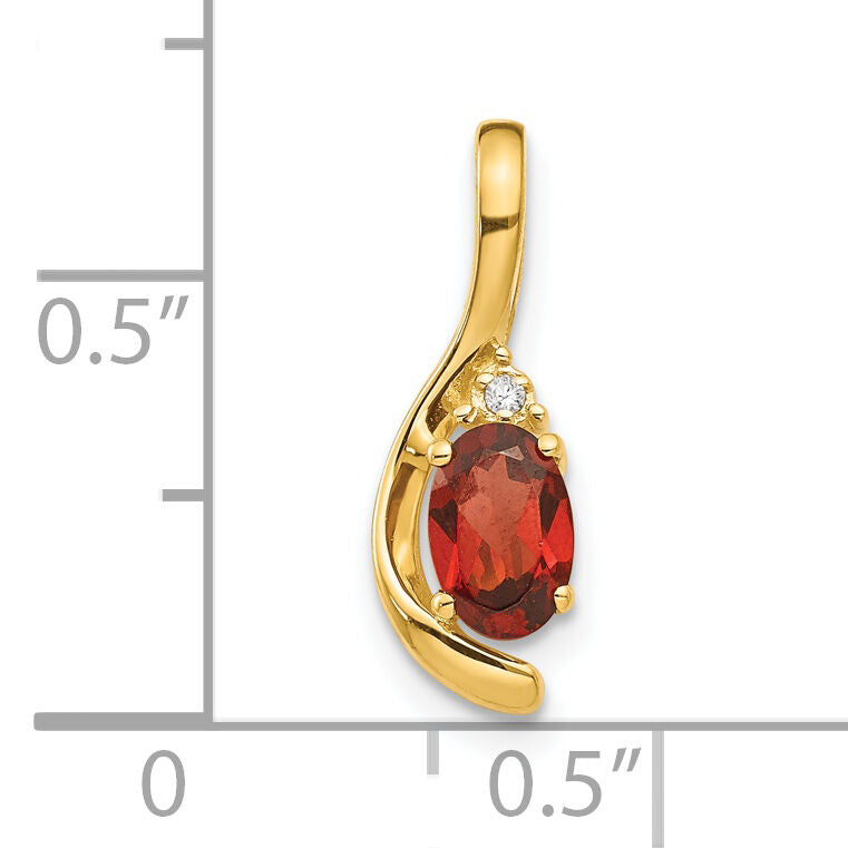 14k Garnet and Diamond Pendant-XBS408