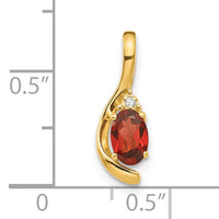 14k Garnet and Diamond Pendant-XBS408