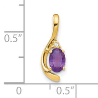 14k Amethyst and Diamond Pendant-XBS409