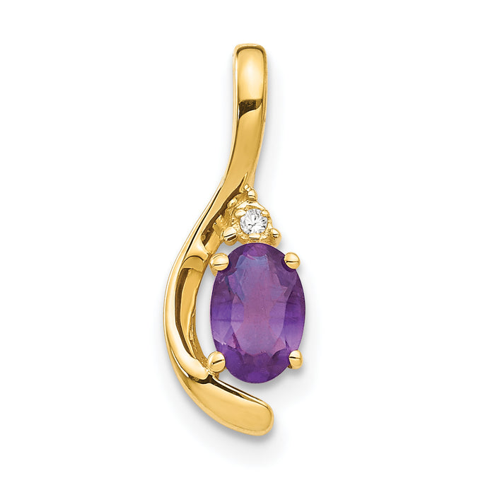 14k Amethyst and Diamond Pendant-XBS409