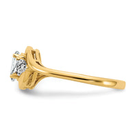 14k White Topaz and Diamond Ring-XBS411