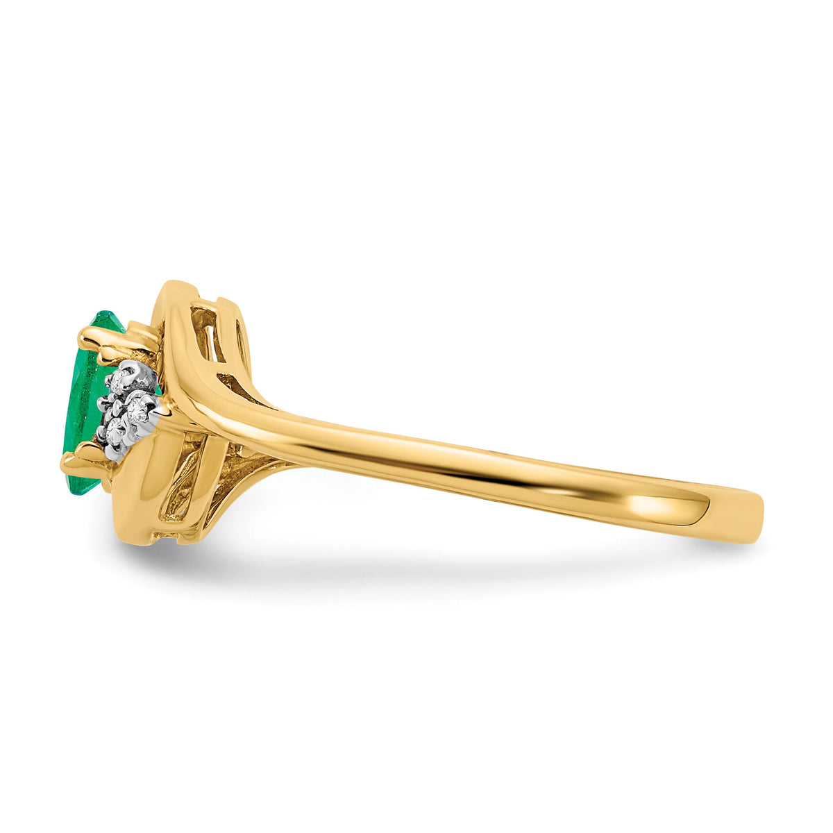 14k Emerald and Diamond Ring-XBS412