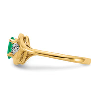 14k Emerald and Diamond Ring-XBS412