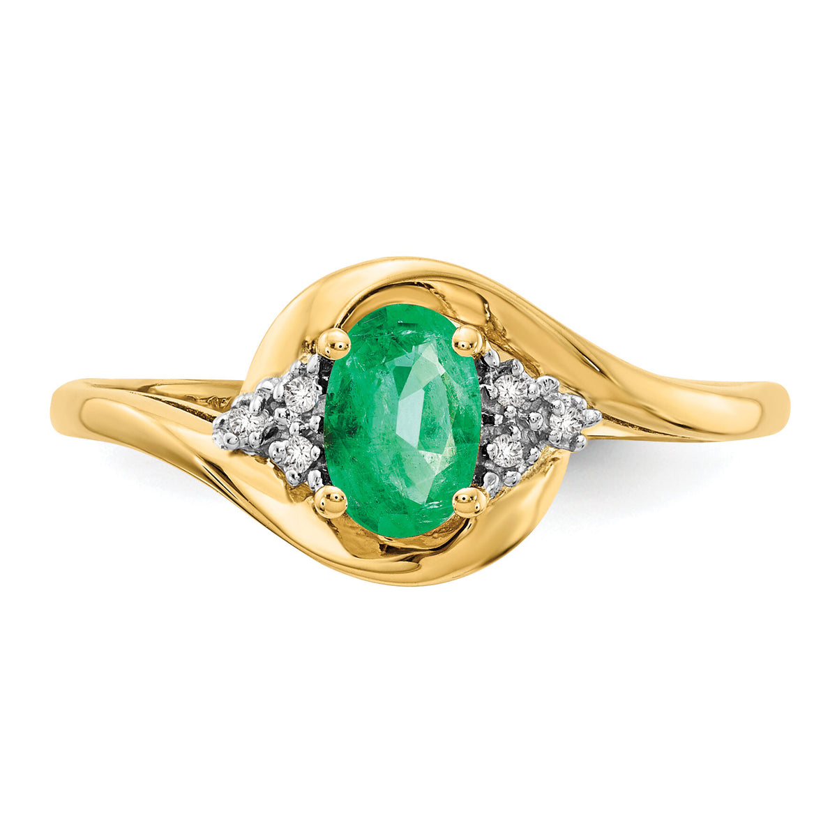 14k Emerald and Diamond Ring-XBS412