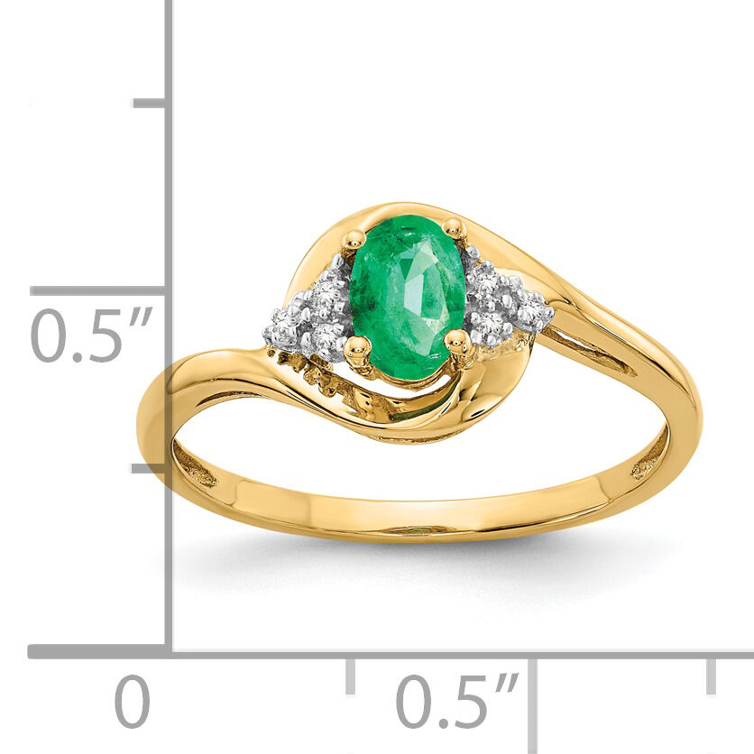 14k Emerald and Diamond Ring-XBS412