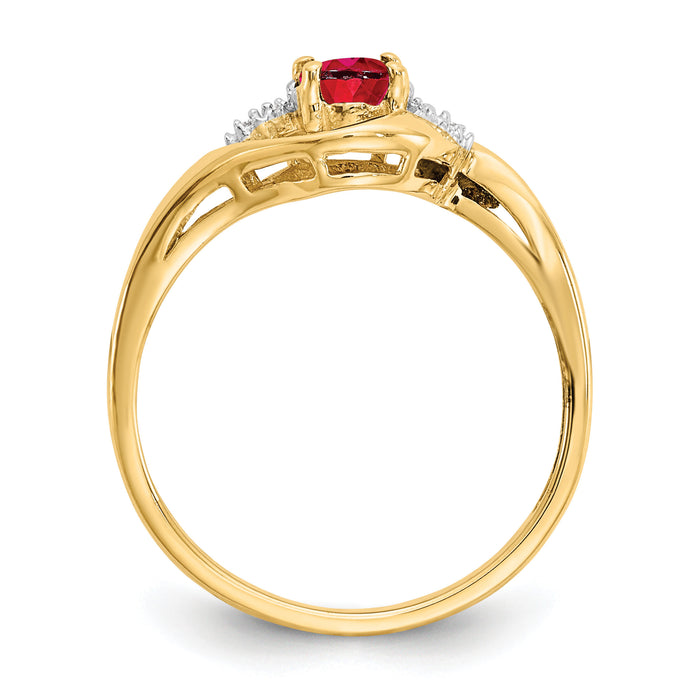14k Ruby and Diamond Ring-XBS414