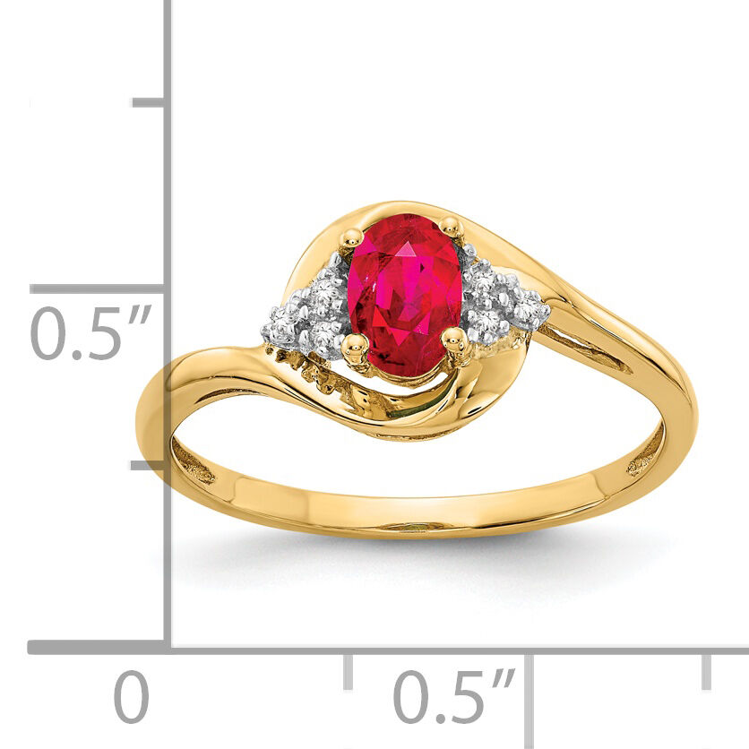 14k Ruby and Diamond Ring-XBS414