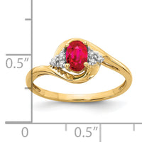 14k Ruby and Diamond Ring-XBS414