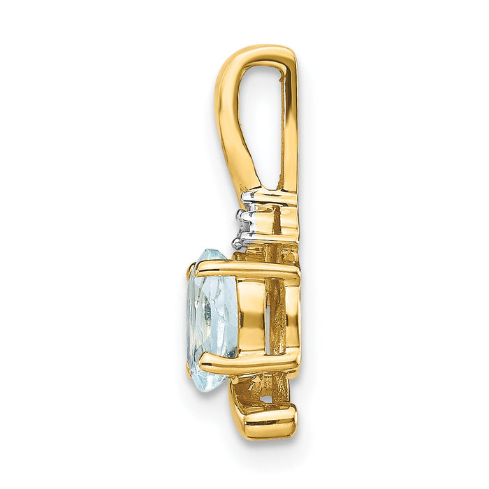 14k Aquamarine and Diamond Pendant-XBS420