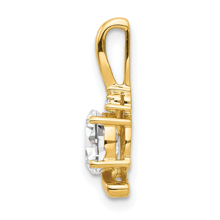 14k White Topaz and Diamond Pendant-XBS421
