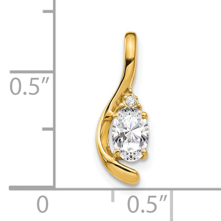 14k White Topaz and Diamond Pendant-XBS421