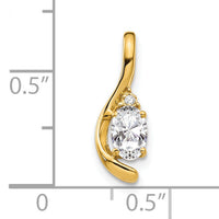 14k White Topaz and Diamond Pendant-XBS421