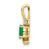 14k Emerald and Diamond Pendant-XBS422
