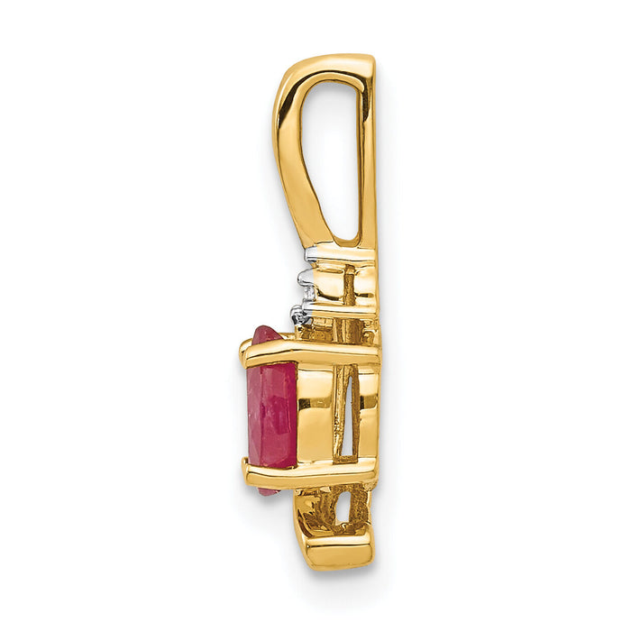 14k Ruby and Diamond Pendant-XBS424