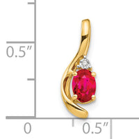 14k Ruby and Diamond Pendant-XBS424