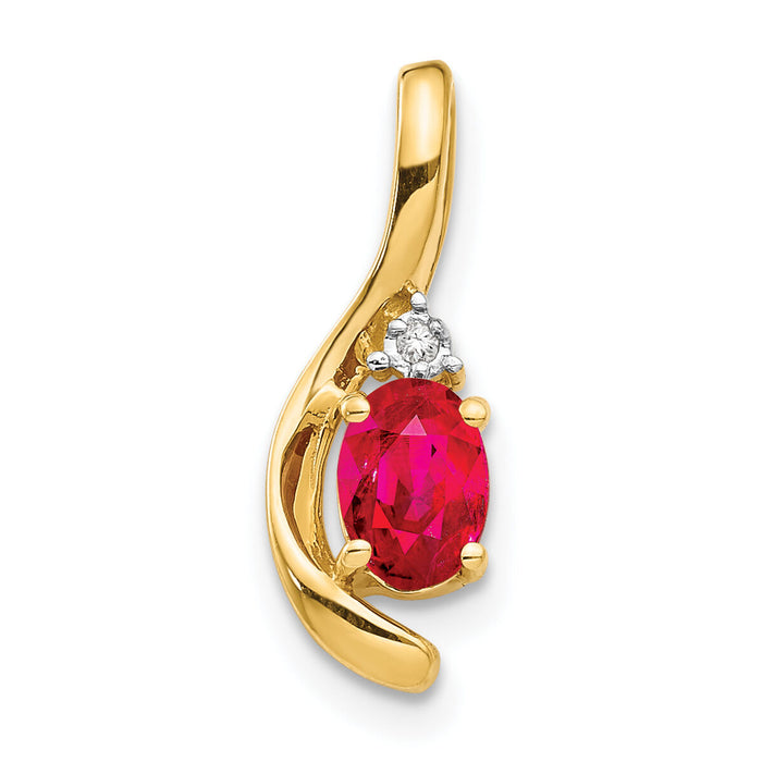 14k Ruby and Diamond Pendant-XBS424