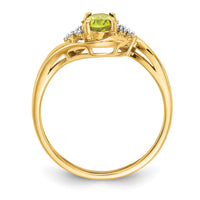 14k Peridot and Diamond Ring-XBS425