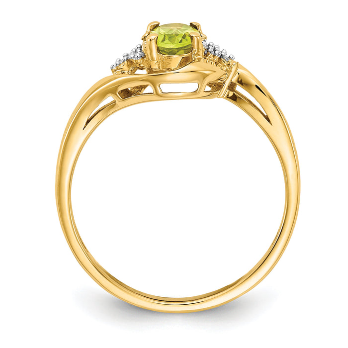14k Peridot and Diamond Ring-XBS425