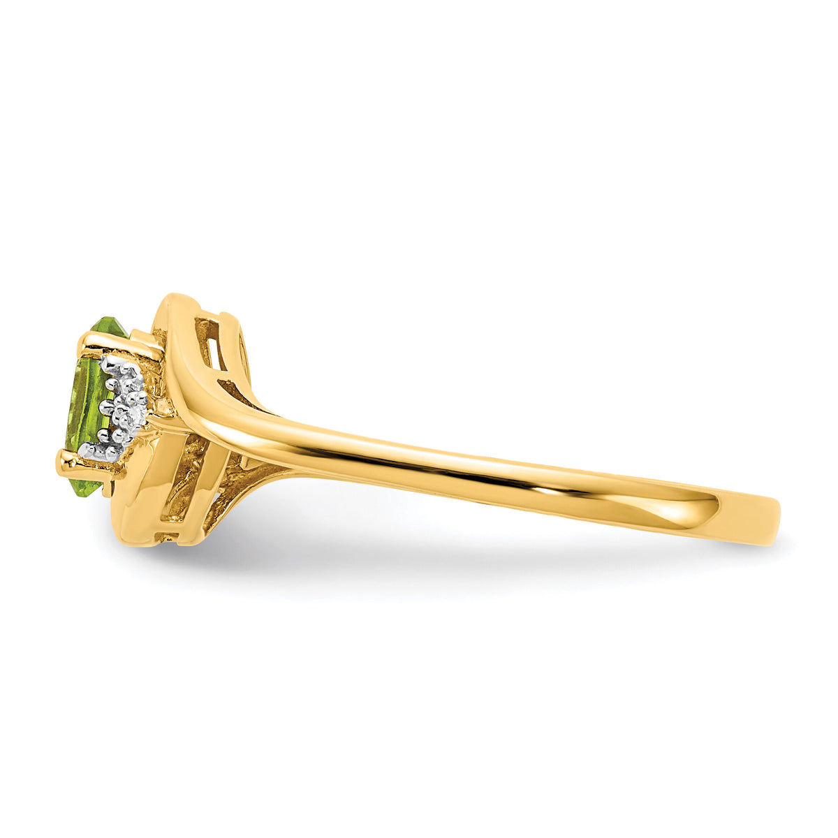 14k Peridot and Diamond Ring-XBS425