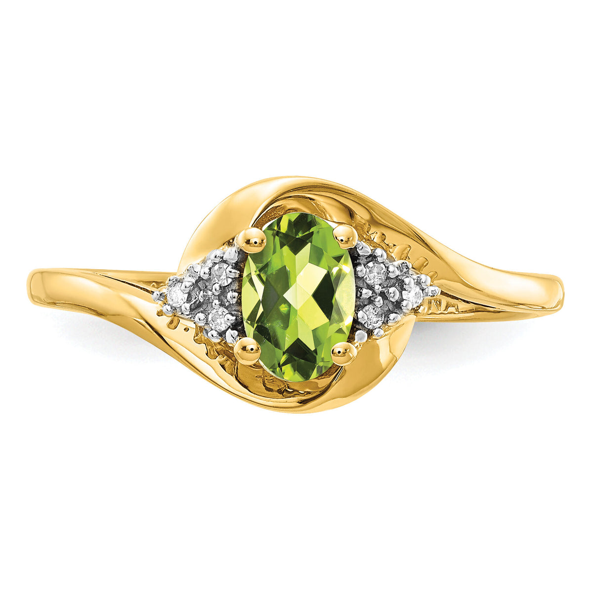 14k Peridot and Diamond Ring-XBS425