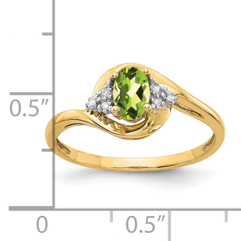 14k Peridot and Diamond Ring-XBS425