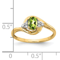 14k Peridot and Diamond Ring-XBS425
