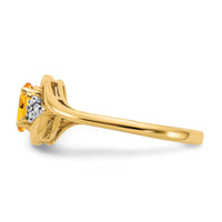 14k Citrine and Diamond Ring-XBS428
