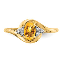 14k Citrine and Diamond Ring-XBS428