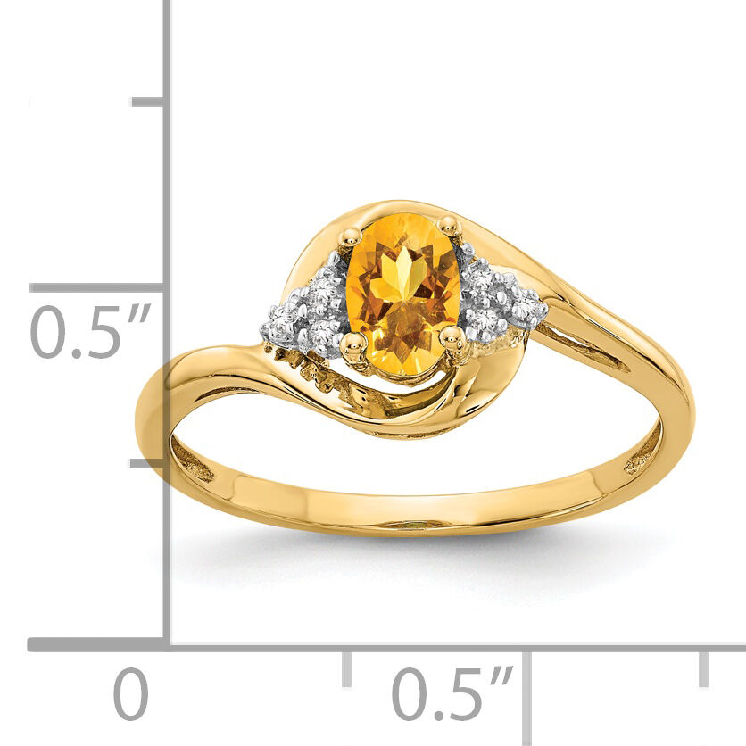14k Citrine and Diamond Ring-XBS428