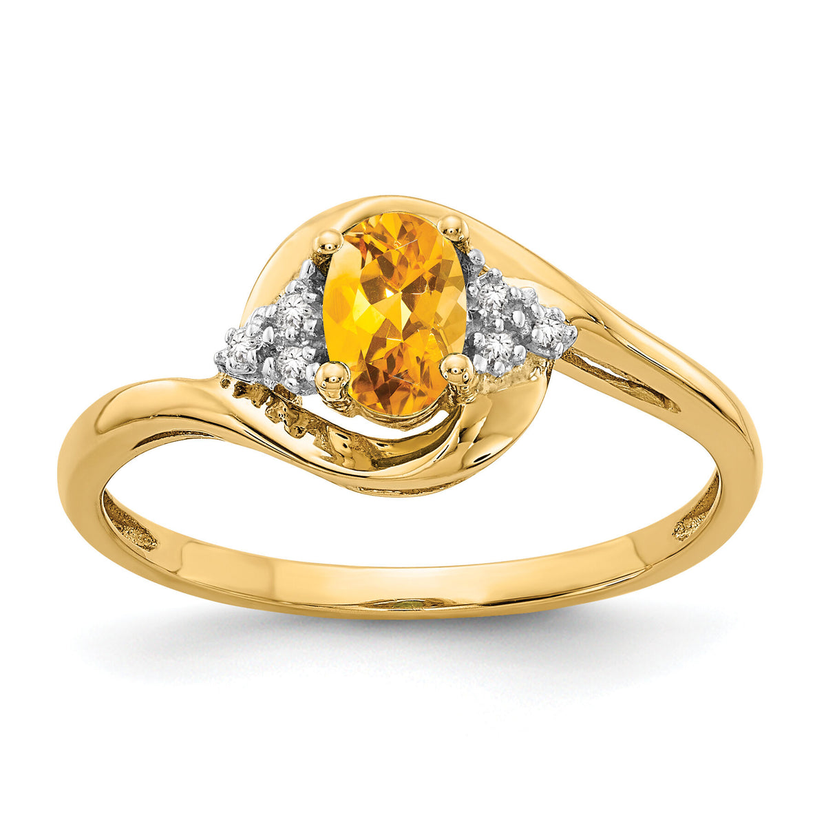14k Citrine and Diamond Ring-XBS428