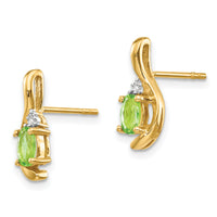 14k Peridot and Diamond Post Earrings-XBS430