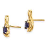 14k Sapphire and Diamond Post Earrings-XBS431