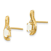 14k Opal and Diamond Post Earrings-XBS432