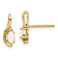 14k Opal and Diamond Post Earrings-XBS432
