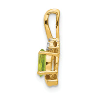 14k Peridot and Diamond Pendant-XBS435