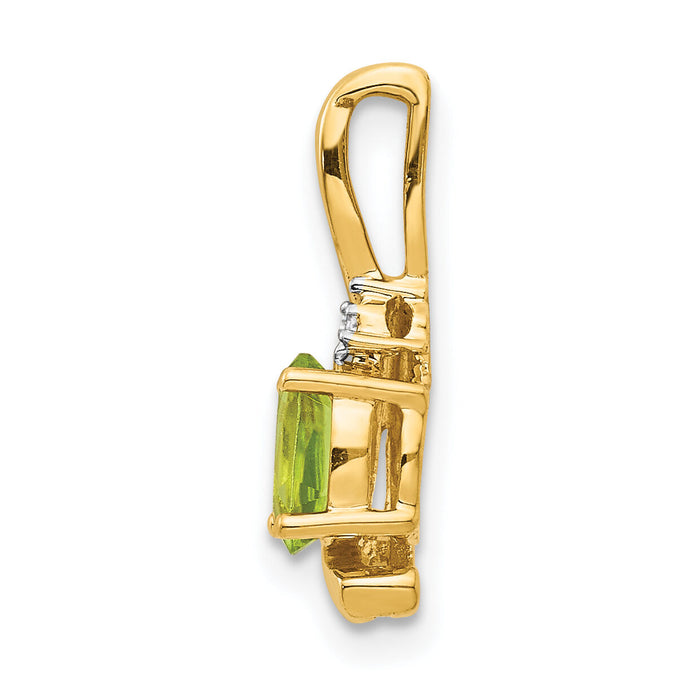 14k Peridot and Diamond Pendant-XBS435
