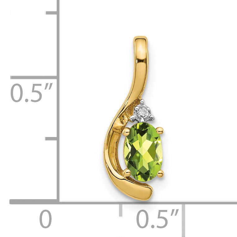 14k Peridot and Diamond Pendant-XBS435