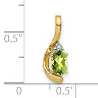 14k Peridot and Diamond Pendant-XBS435