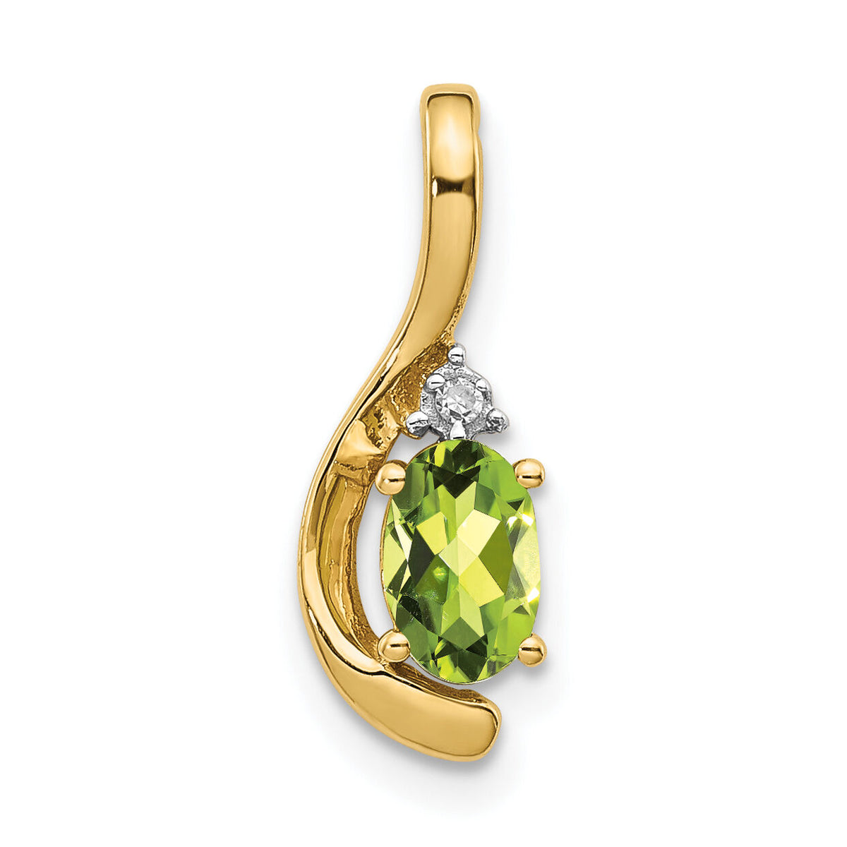 14k Peridot and Diamond Pendant-XBS435