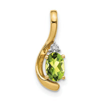14k Peridot and Diamond Pendant-XBS435
