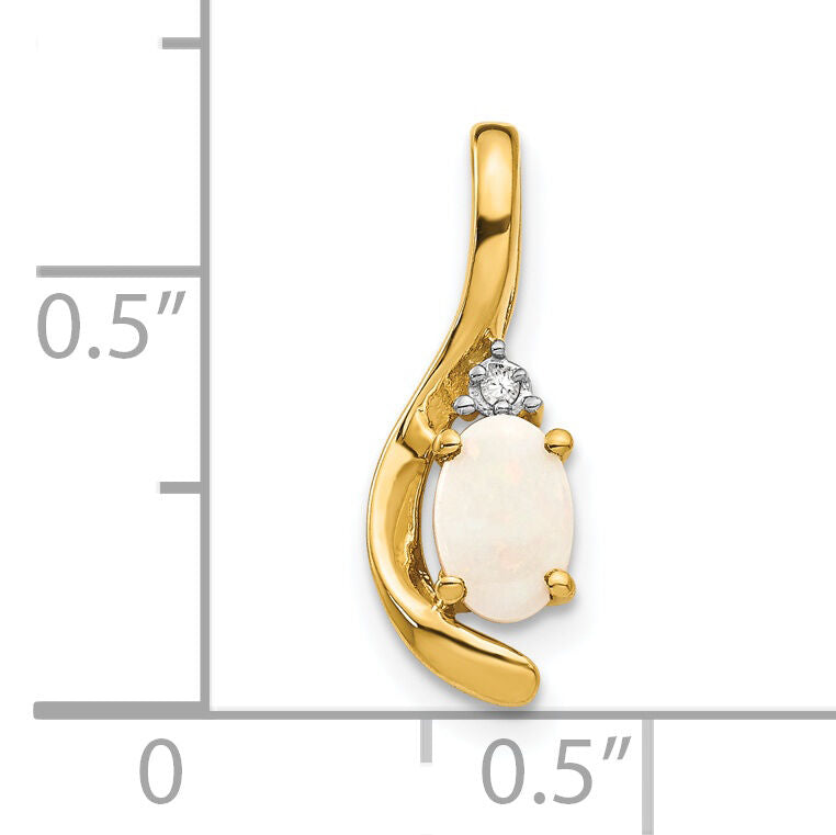 14k Opal and Diamond Pendant-XBS437