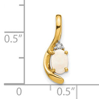 14k Opal and Diamond Pendant-XBS437