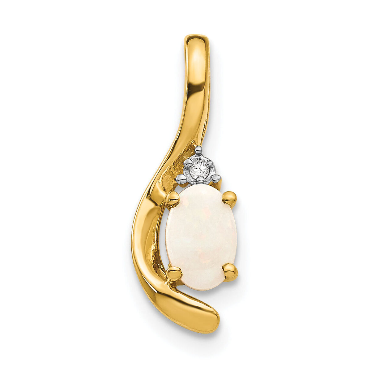 14k Opal and Diamond Pendant-XBS437