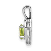 14k White Gold Peridot and Diamond Heart Pendant-XBS471