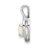 14k White Gold Opal and Diamond Heart Pendant-XBS473